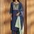 Blue cotton blend embroidered kurta pant with chanderi jacquard dupatta