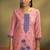 Pink jacquard art silk kurta set with cotton bottom & silk blend dupatta
