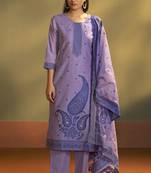 Lilac jacquard art silk kurta set with cotton bottom & silk jacquard dupatta