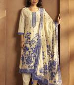 Cream jacquard art silk kurta set with cotton bottom & silk jacquard dupatta
