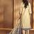 Cream jacquard art silk kurta set with cotton bottom & silk jacquard dupatta