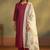 Women rust cotton calf-length kurta with pant & cream chanderi printed dupatta