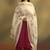 Women rust cotton calf-length kurta with pant & cream chanderi printed dupatta
