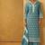 Turquoise blue pure cotton schiffli embroidered straight kurta set dupatta