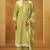 Light green pure cotton schiffli embroidered straight kurta set dupatta