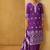 Purple pure cotton schiffli embroidered straight kurta set dupatta