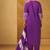 Purple pure cotton schiffli embroidered straight kurta set dupatta