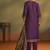 Wine jacquard art silk fla wine kurta set with cotton bottom & silk blend dupatta