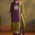 Wine jacquard art silk kurta set with cotton bottom & silk blend dupatta