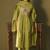 Women's green pure cotton embroidered kurta set with dupatta