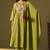 Women's green pure cotton embroidered kurta set with dupatta