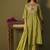 Women's green pure cotton embroidered kurta set with dupatta