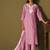 Pink pure cotton schiffli embroidered straight kurta set dupatta