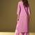 Pink pure cotton schiffli embroidered straight kurta set dupatta