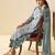 Grey pure cotton schiffli embroidered straight kurta set with cotton pants, inner & najmin chiffon dupatta