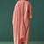 Orange pure cotton schiffli embroidered straight kurta set dupatta