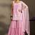 Women pink georgette schiffli embroidered straight kurta with sharara & net dupatta