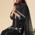 Women black georgette handwork embroidered straight kurta with sharara & net dupatta