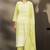 Yellow pure cotton schiffli embroidered straight kurta set with cotton pants, inner & najmin chiffon dupatta