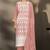 Peach pure cotton schiffli embroidered straight kurta set with cotton pants, inner & najmin chiffon dupatta