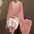 Peach pure cotton schiffli embroidered straight kurta set with cotton pants, inner & najmin chiffon dupatta