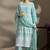 Sky blue pure cotton schiffli embroidered straight kurta set with cotton pants, inner & najmin chiffon dupatta