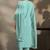 Sky blue pure cotton schiffli embroidered straight kurta set with cotton pants, inner & najmin chiffon dupatta