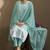 Sky blue pure cotton schiffli embroidered straight kurta set with cotton pants, inner & najmin chiffon dupatta