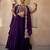 Deep Purple Embroidered Raw Silk Indo Western Lehenga Set