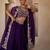 Deep Purple Embroidered Raw Silk Indo Western Lehenga Set