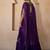 Deep Purple Embroidered Raw Silk Indo Western Lehenga Set