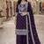 purple silk blend embroidered kurta palazzo with dupatta