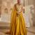 Mustard Yellow Embroidered Silk Organza Lehenga Set