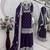purple silk blend embroidered kurta palazzo with dupatta
