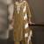 Brown pure cotton schiffli embroidered straight kurta set with cotton pants & najmin chiffon dupatta