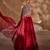 Crimson Red Embroidered Silk Organza Indo Western Lehenga Set