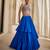 Cobalt Blue Embroidered Georgette Indo Western Lehenga Set