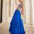 Cobalt Blue Embroidered Georgette Indo Western Lehenga Set