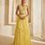 Butter Yellow Embroidered Raw Silk Indo Western Lehenga Set