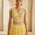 Butter Yellow Embroidered Raw Silk Indo Western Lehenga Set