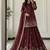 maroon silk blend embroidered sequin kurta and skirt set