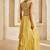 Butter Yellow Embroidered Raw Silk Indo Western Lehenga Set