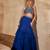 Navy Blue Embellished Raw Silk Indo Western Lehenga Set