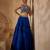 Navy Blue Embellished Raw Silk Indo Western Lehenga Set