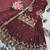 maroon silk blend embroidered sequin kurta and skirt set