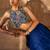 Navy Blue Embellished Raw Silk Indo Western Lehenga Set