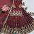 maroon silk blend embroidered sequin kurta and skirt set