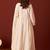 Off white pure cotton embroidered anarkali kurta set with dupatta for women