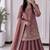 peach silk blend embroidered sequin kurta and skirt set