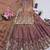 peach silk blend embroidered sequin kurta and skirt set